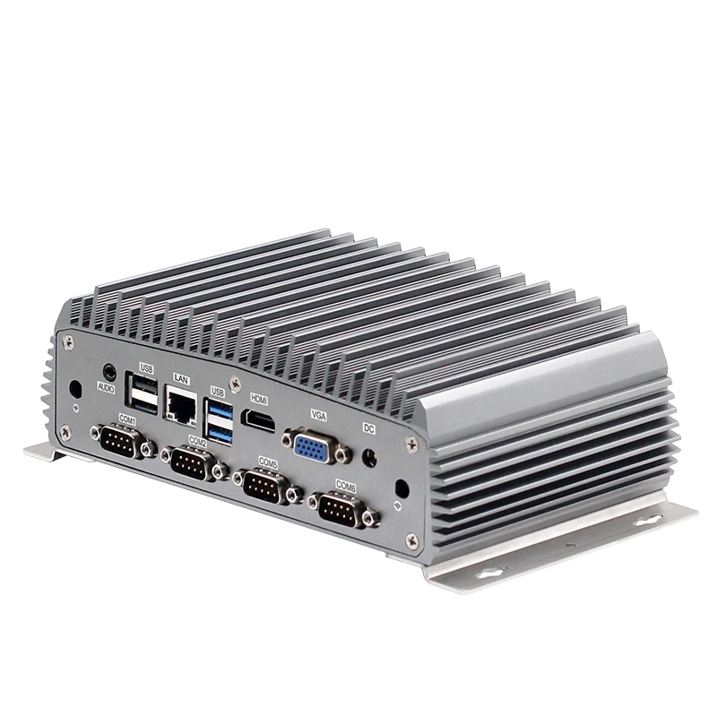 N4200 ЦП безвентиляторный мини ПК на 8 ГБ ОЗУ+ 128 Гб SSD 2 порта ethernet Мини ПК с 6* USB
