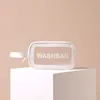 Large Capacity Frosted PU Transparent Cosmetic Wash Bag Waterproof PVC Bath Storage Bag for Bath And Toiletries 4
