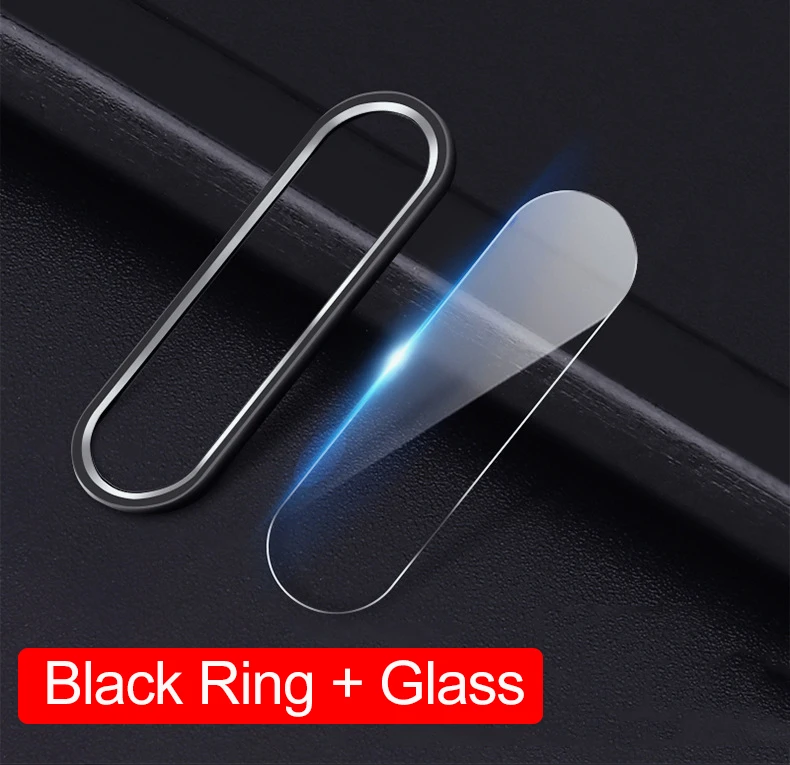 Black Ring Glass Чехол для Xiaomi Mi A3 для Xiaomi Mi 9 Lite 9T Pro 9 SE, чехол для объектива камеры из закаленного стекла, защитное кольцо, чехол - Цвет: Black Ring Glass