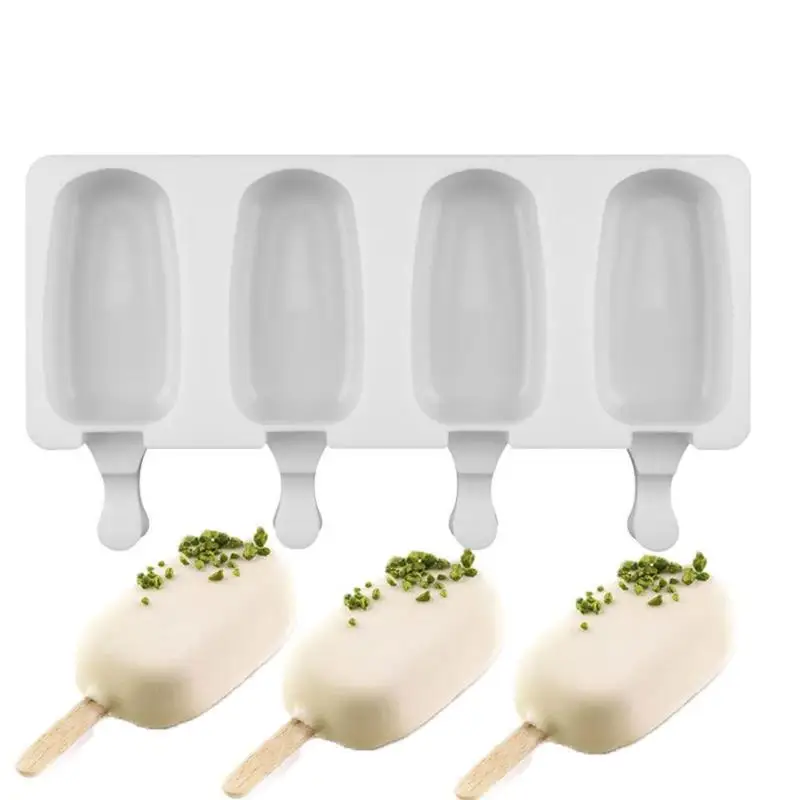 4 полости силиконовые формы для мороженого лоток для мороженого бочка для мороженого Diy Форма для десерта форма для мороженого с палочками для мороженого