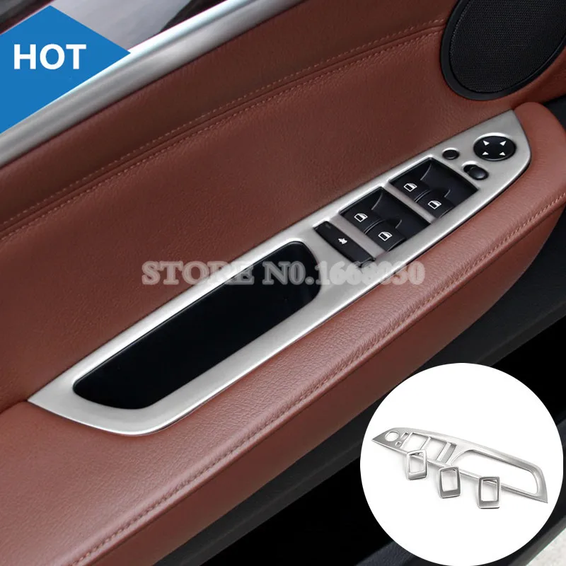 

Interior Door Window Switch Button Cover Trim For BMW X5 E70 2008-2013 4pcs Car accesories interior Car decoration