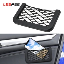 Auto Auto Netto Sacchetto Dell'organizzatore Reti 15X8 Cm Automotive Tasche con Adesivo Visor Car Syling Sacchetto di Immagazzinaggio Del Sacchetto per strumenti di Telefonia Mobile(China)