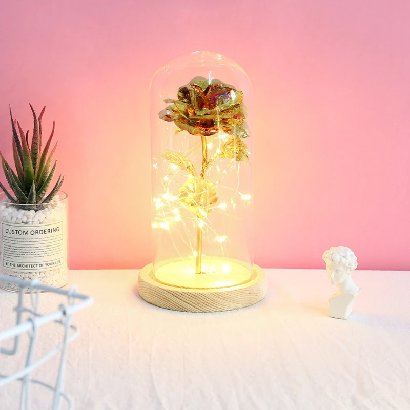 Вечный консервированный стеклянный купольный светильник с розами, Креативный светодиодный светильник в колбе, бесчеловеческие розы, цветы на День святого Валентина, подарки на день матери