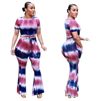 

Women's Clubwear Summer Playsuit Bodycon Party Jumpsuit Romper Crop Top Trousers Print Pant sets
