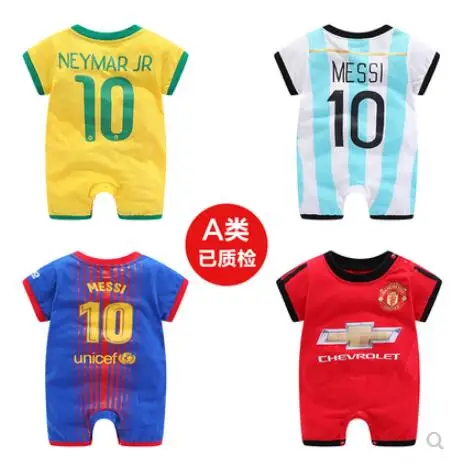 

Summer new baby clothes baby soccer uniform jumpsuits football clothing rompers