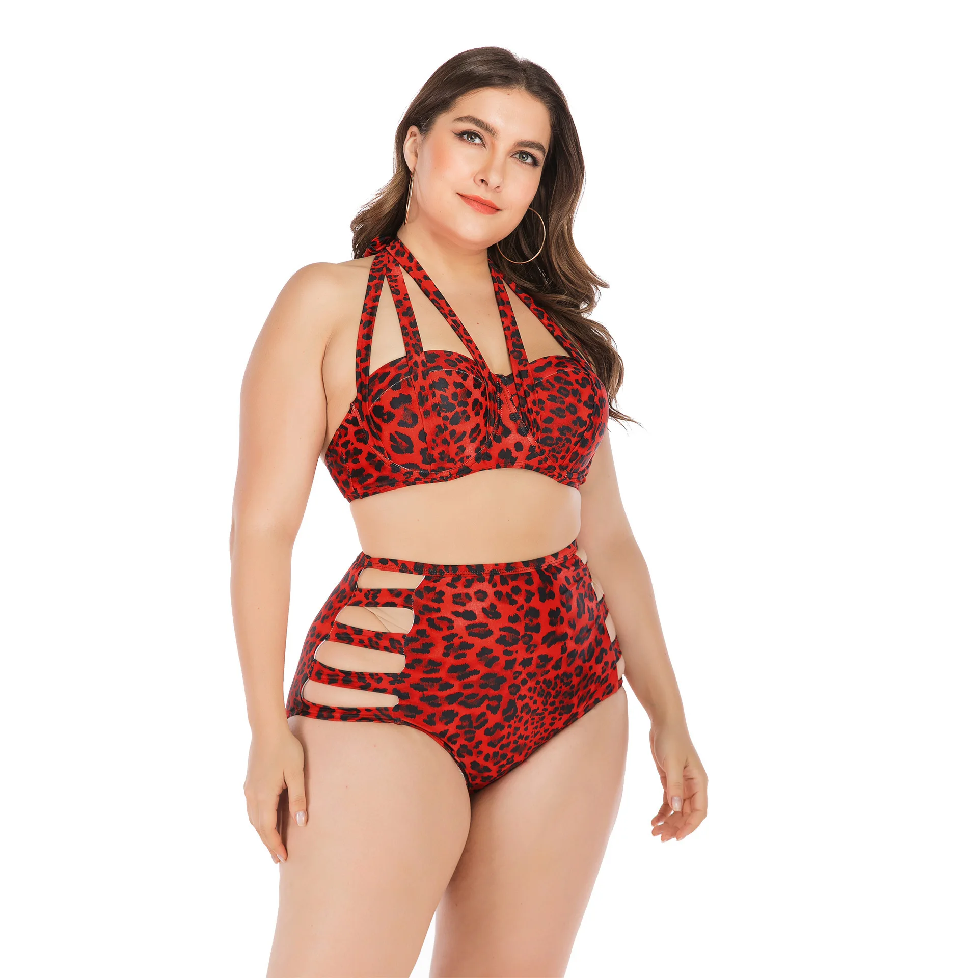 

2020 New Style Europe And America Large Size Bikini Bikini Fat Underwire Large Cup WOMEN'S Swimsuit Swimwear