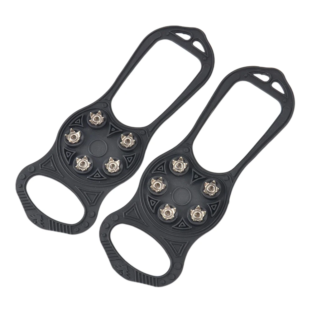 

1 Pair 5 Teeth Universal Non Slip Walking Ice Gripper Outdoor Hiking Crampons Snow Wear-resistant Safe Climbing Skiing