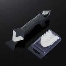 Conjunto Prático 3 em 1 1 Ângulo Grout Espátula Raspador de Silicone Selante Calafetar Kit Tool Set Lâmina de Limpeza Removedor Ferramenta kit