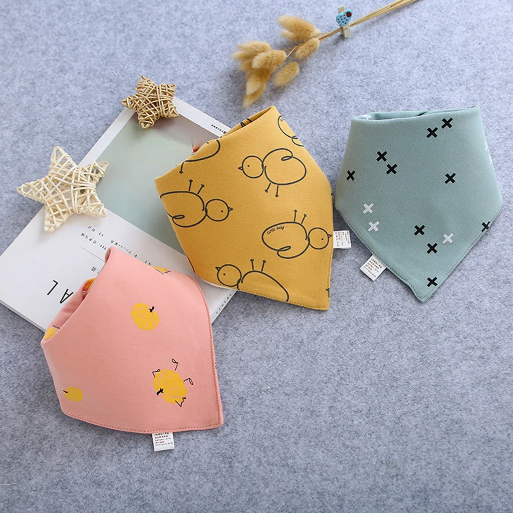 Baby saliva towel bib Baby Bibs Saliva Towel Baby Boys Girls Feeding   bib newborn cotton triangle scarf 3 pencil bears