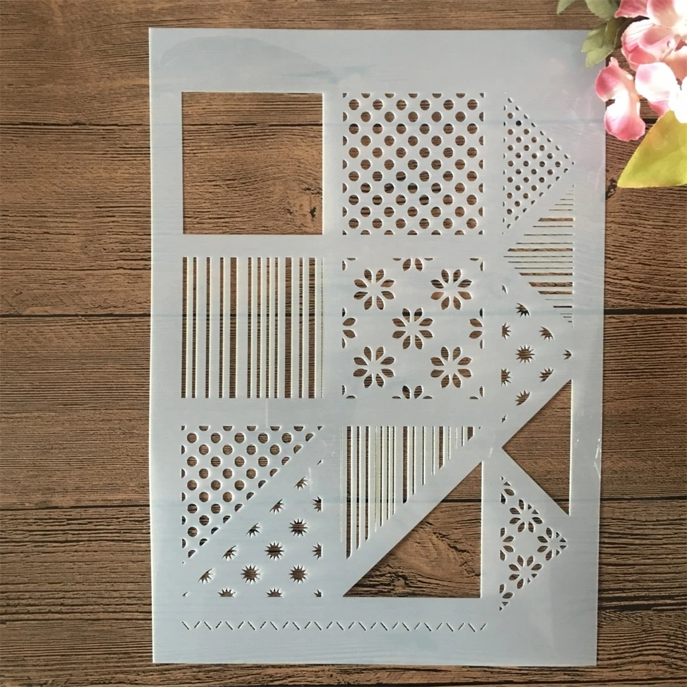 Irregular Geometria DIY Layering Stencils, Pintura de