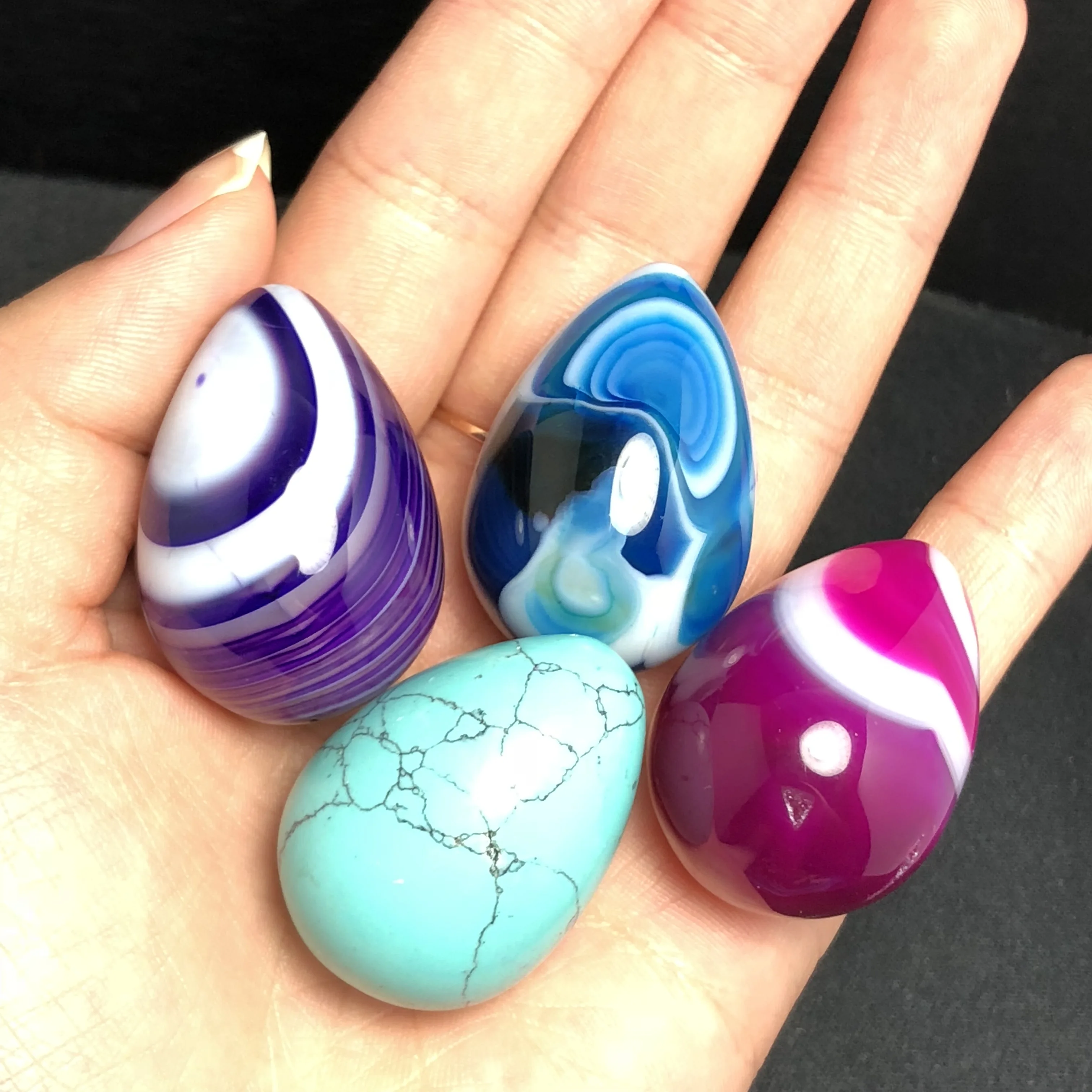 

4Pcs Natural colorful quartz egg-shaped quartz crystal mineral opal reiki healing home decoration