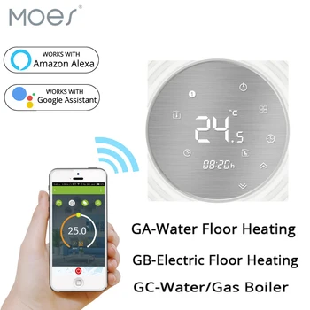 

WiFi Smart Thermostat Temperature Controller for Water/Electric floor Heating Water/Gas Boiler Works with Alexa Google Home