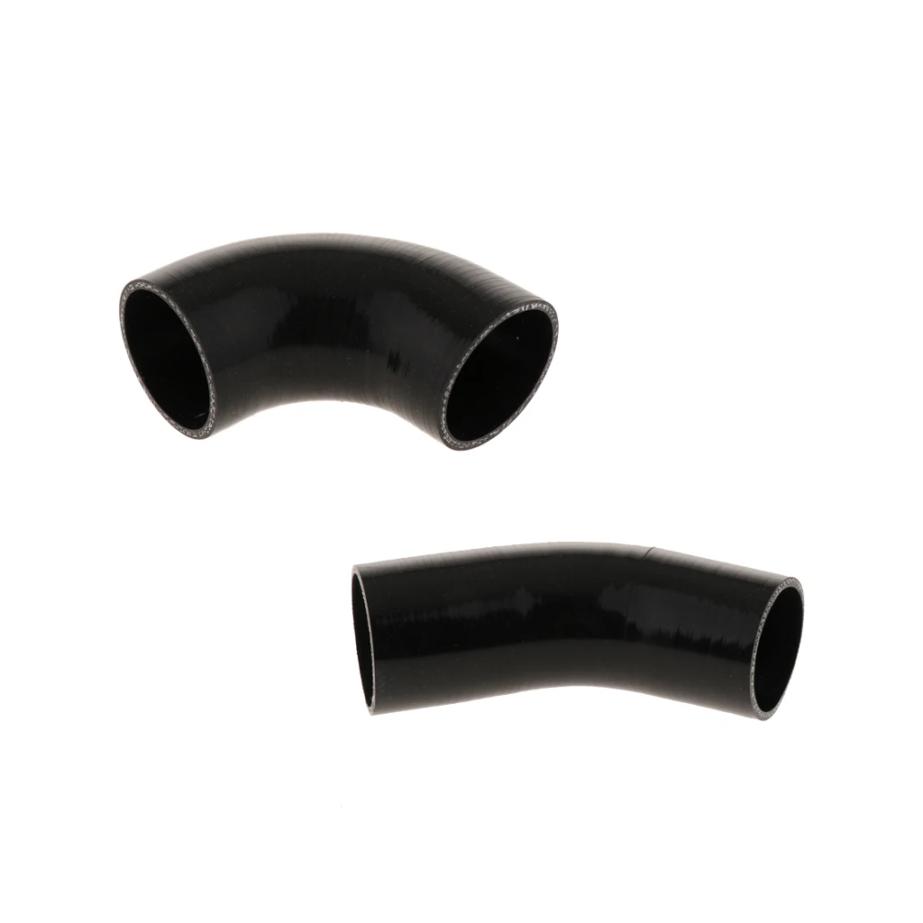 2Pcs High Temperature Resistant 63mm Silicone Rubber Vacuum Hose Black