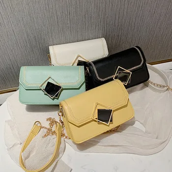 

2020 Fashion Candy Colors Mini Square Bags For Women Luxury Soft Leather Messenger Shoulder Bag New High Quality Handbags Female