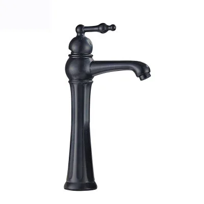 Black Black bronze waterfall faucet, bathroom sink full copper faucet, high basin above counter basin faucet - Цвет: Black