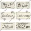 Putuo Decor Toilet Signs Wooden Hanging Plaque Decorative Plaque for Toilet Door Hanging Sign Wood In Bar Pub Beach Home Decor 4