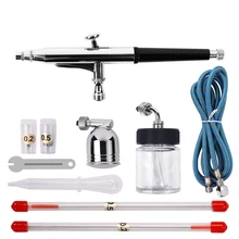 Распылитель портативный иглы и насадки двойного действия Аэрограф, воздушный компрессор комплект ремесло CakePaint искусство пневматические электроинструменты