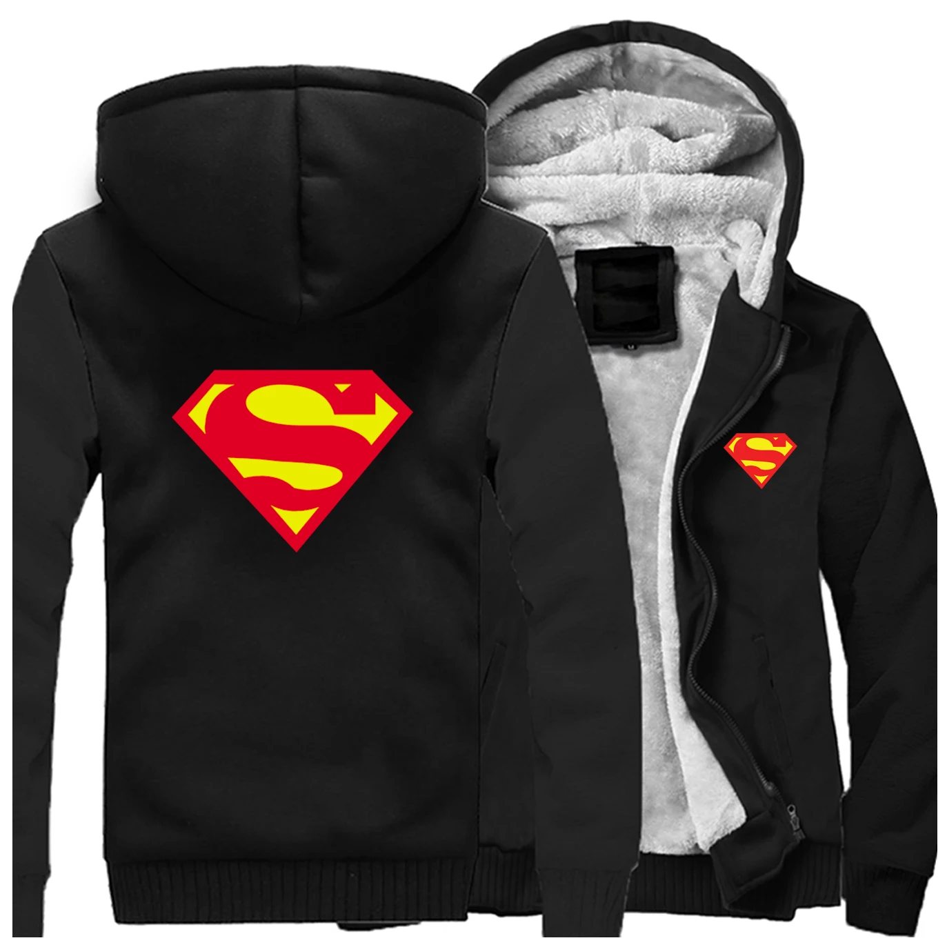 Супермен мужские зимние толстовки повседневные мужские модные спортивные костюмы куртки Уличная Брендовая верхняя одежда Мужские Винтажные Утепленные Пальто 5XL