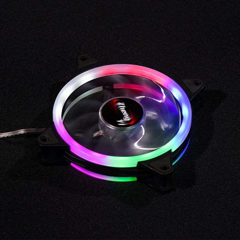 

PC Fan Cooler Radiator 120mm Fan Ultra Silent Double Circle LED Cooling Fan for Computer PC Case 12V Cooler Master HeatSink Fans