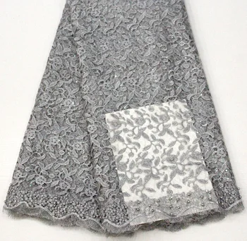 

Tulle Embroidered Cord Lace African French Laces Fabrics High Quality Nigerian French Net Lace With bead Swiss Lace Fabric