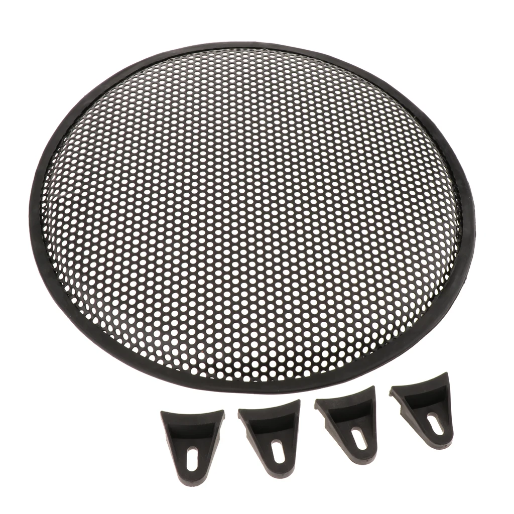 1Pcs 12 Inch Speaker Cover Case Protective Round Metal Mesh Grill, Black
