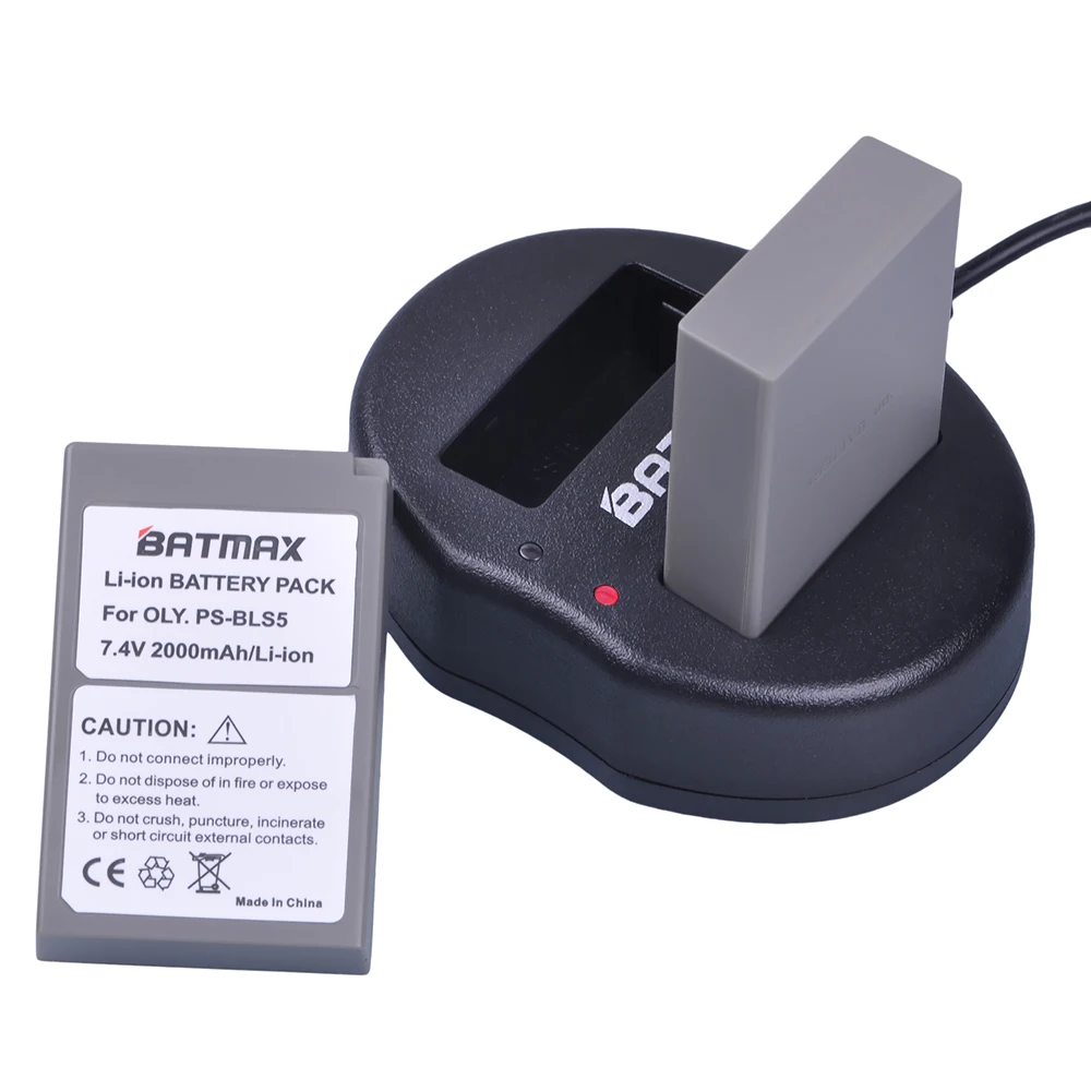 Аккумулятор BLS5 Bls50 2 шт. 2000 ма/ч зарядное устройство с двумя USB портами для Olympus 1 Mark