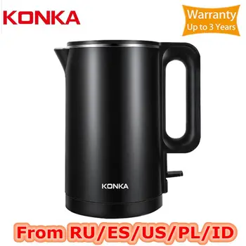 

KONKA Electric Kettle Stainless Steel Fast Boiling Samovar 1500W Heating 1.7L Electric Kitchen Water Boiler Teapot Travel Kettle