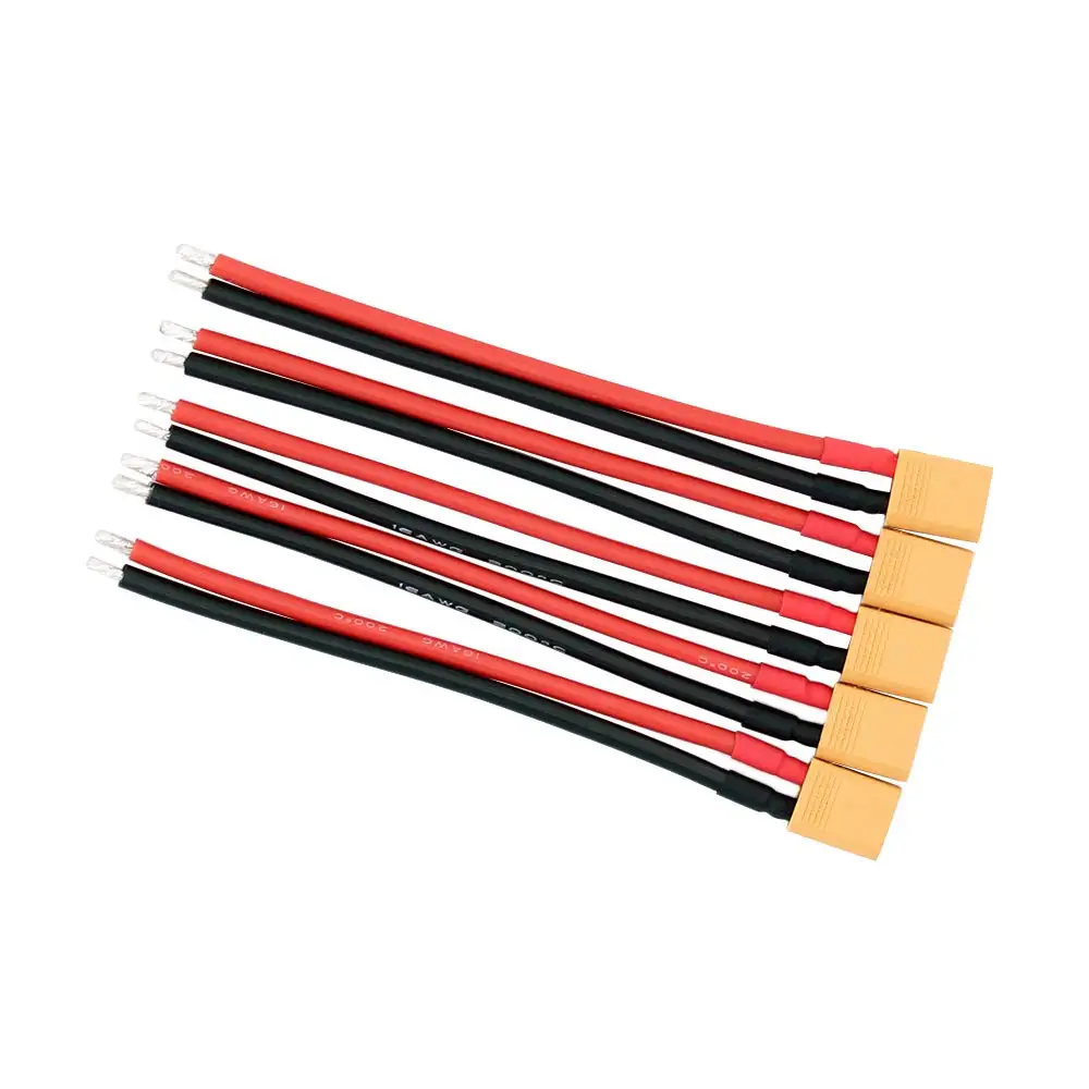XT30 Pigtail Plug Male and Female Connector with 100mm/150mm 16AWG Tinned  Wire Cable  for RC Lipo Battery FPV Drone charger