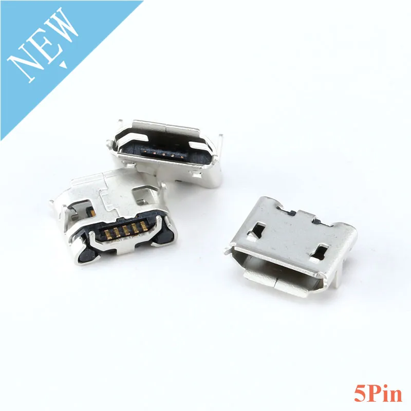 100 шт. разъемы Mini usb разъем Micro Jack гнездовой 5-контактный для зарядки USB вставной