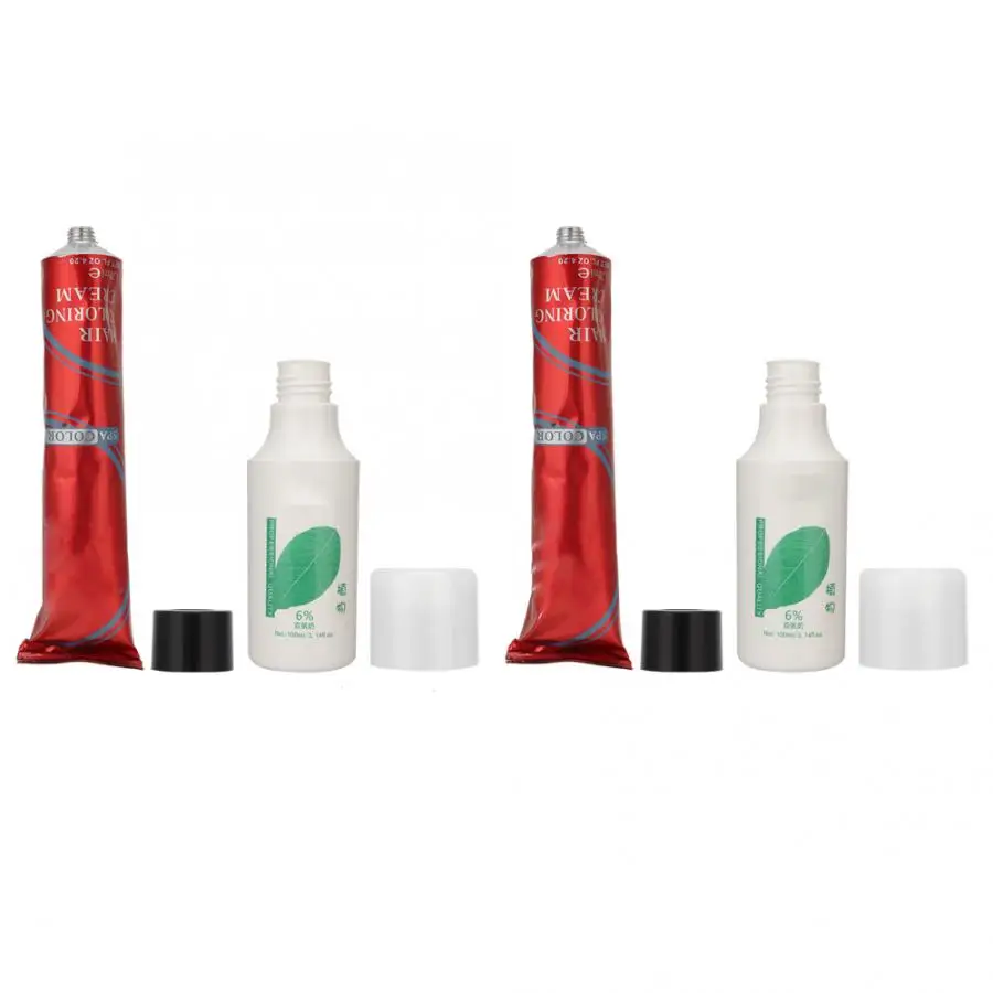 Краска для волос 100 мл+ 100 мл Полуперманентная краска для волос DIY Крем для окрашивания волос+ набор для ухода за волосами из перекиси