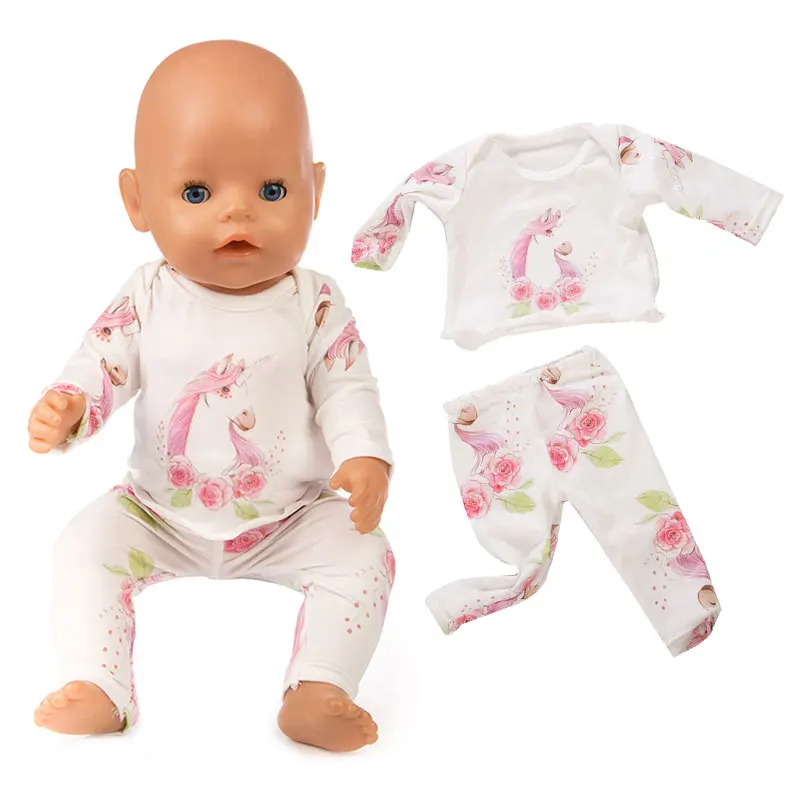 Doll Clothes Pajamas Nightwear Jumpsuits  Fit 43cm Baby Doll 17 Inch Reborn New
