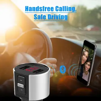 

Bluetooth Quick Charge 2.0 USB Electronic screen FM Car Charger For Xiaomi 9 Huawei P30 3.4A Fast PD Car Charging Phone Charger