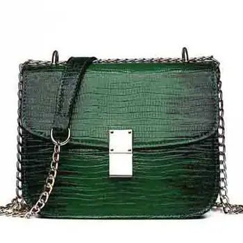 

Shoulder Bags for Women Trend 2020 Side Bags Lizard Pattern PU Patent Leather Square Bag Purses and Handbags Luxury Designer
