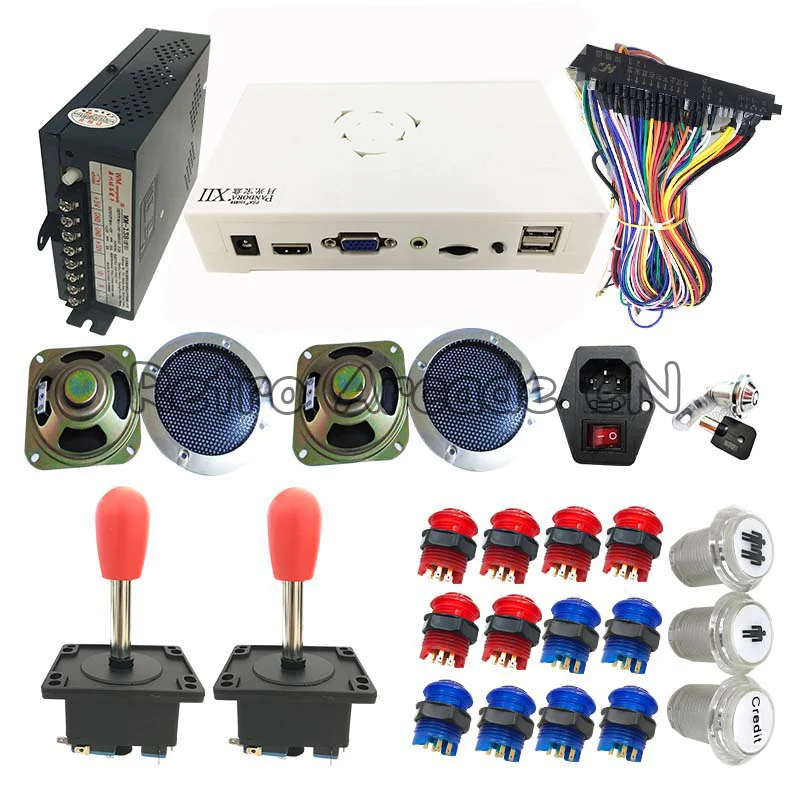 DIY Jamma полный комплект 3D Pandora Arcde Game XII 3188 в 1 с 53 шт. 3D игры светодиодный кнопочный джойстик для аркадных видеоигр