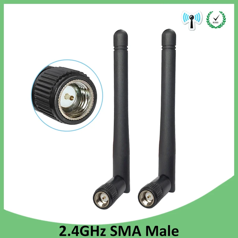 

2pcs 2.4GHz WIFI Antenna 2dBi-3dbi Aerial SMA Male connector wi fi antena 2.4 ghz antenne wi-fi for Wireless Router antenas