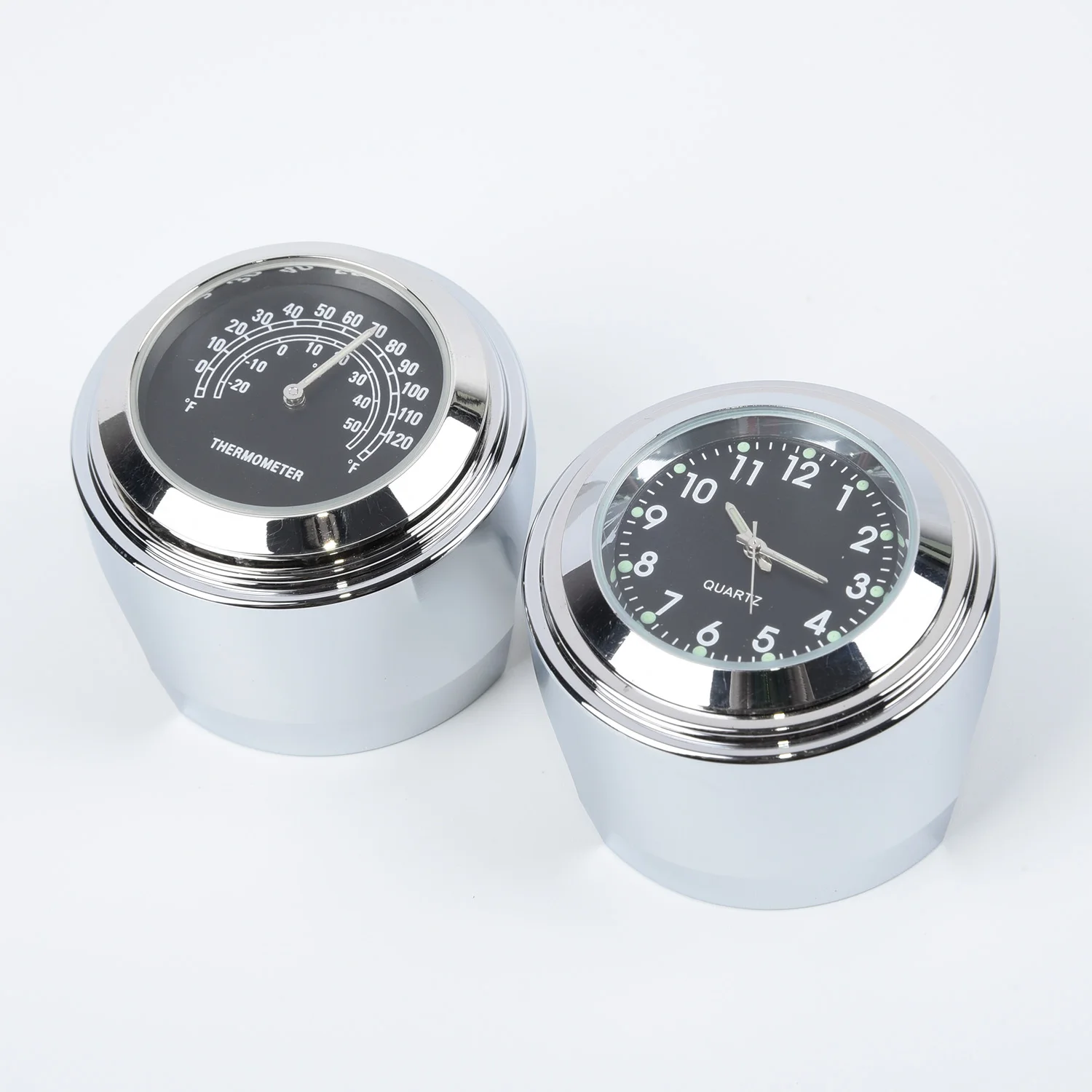 

7/8" Motorcycle Clock Thermometer Handlebar Waterproof Watch Temps Tools Motorcycle Accessories
