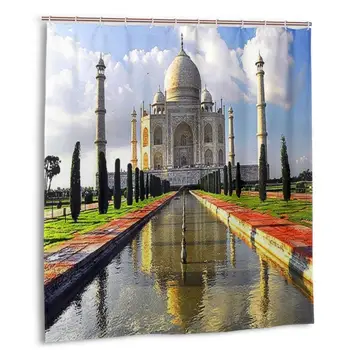 

Taj Mahal Shower Curtain with Hooks bathroom Waterproof Polyester Fabric