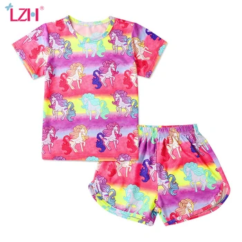 

Children Clothing Suit 2019 Summer Toddler Girls Clothes Unicorn Pajamas Outfit Kids Clothes Tracksuit For Girls Clothing Sets