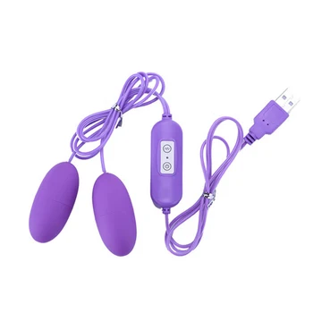 

USB Double Jumping Eggs 20 Frequency Bullet Vibrating Eggs Mini Wired Massage Balls Attachment Health Care Comfortable Game Toys