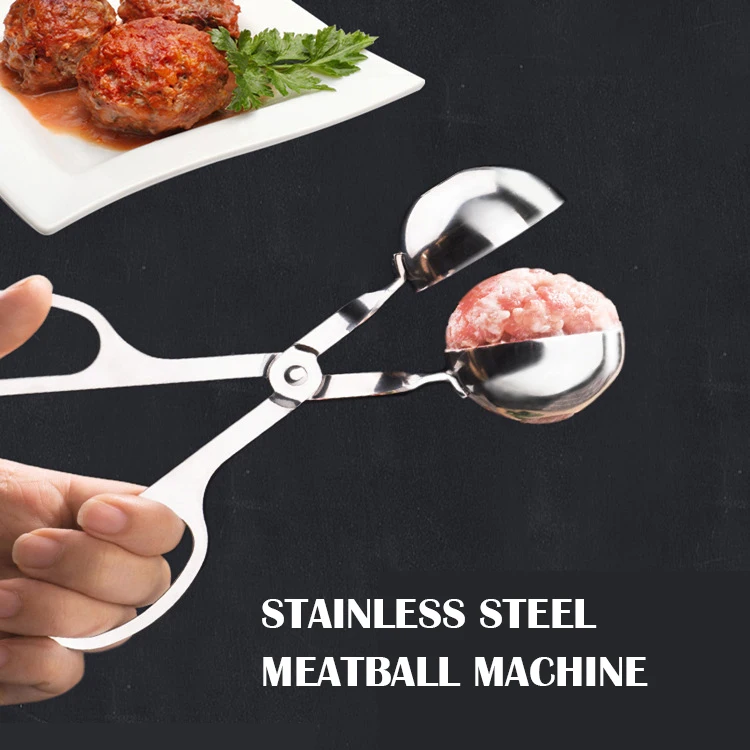 1pc Large Size Non-stick Meatball Spoon, Stainless Steel Meatball Maker,  Meatball Clip, Diy Fish Ball Mold, Food Clip, Easy-to-use Creative Kitchen  Tool, Can Make Perfectly Shaped Meatballs