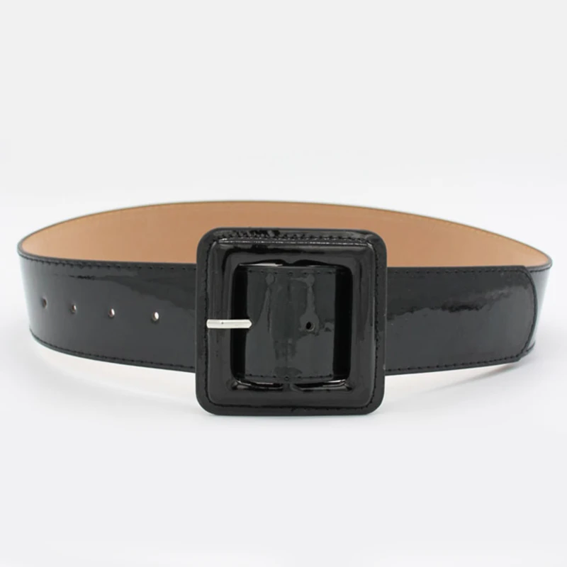 Buckle Belts Women Leather Waist Black 