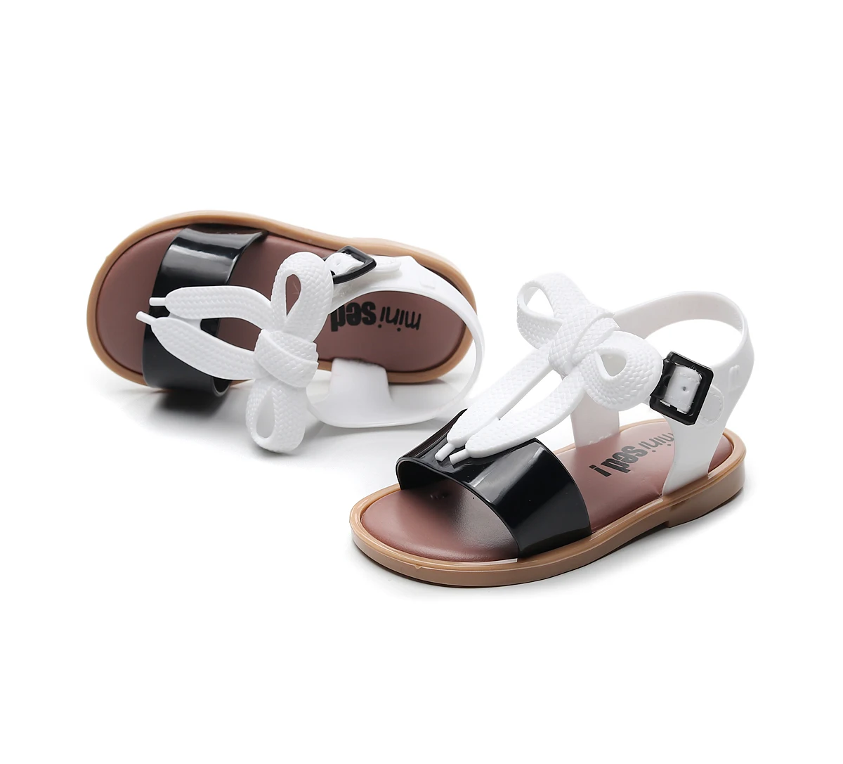 Jelly Cute Woven Bow Princess Sandals Toddler Home Shoes Baby Flip Flops Sweet Soft Kids Beach Shoes Kids Summer Sandals SH19030