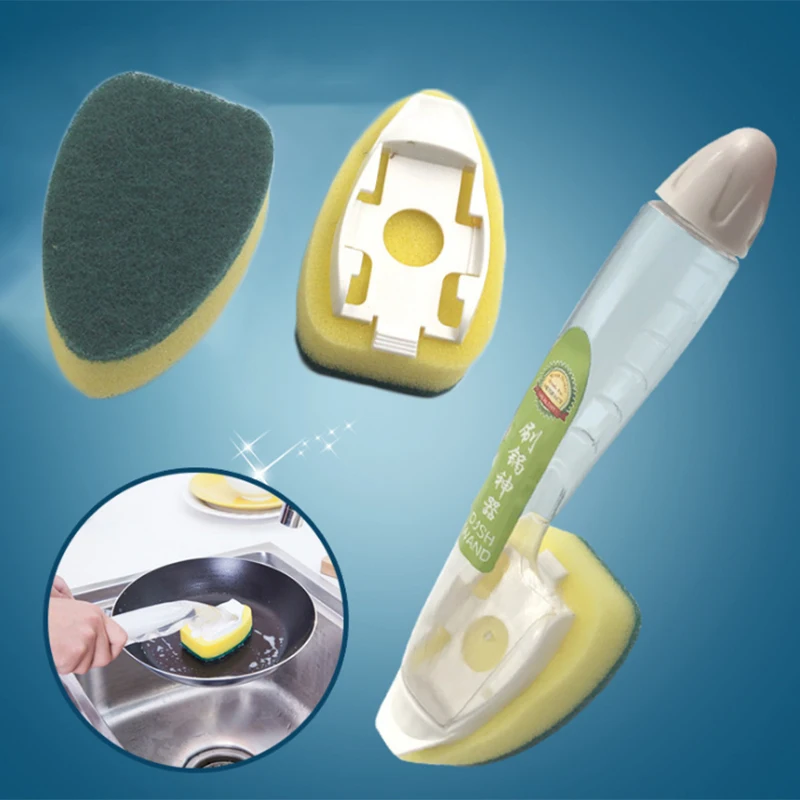 Инструмент для уборки дома щетка для чистки щетки автоматически Практичный Прочный пластик+ губка с ручкой Кухня