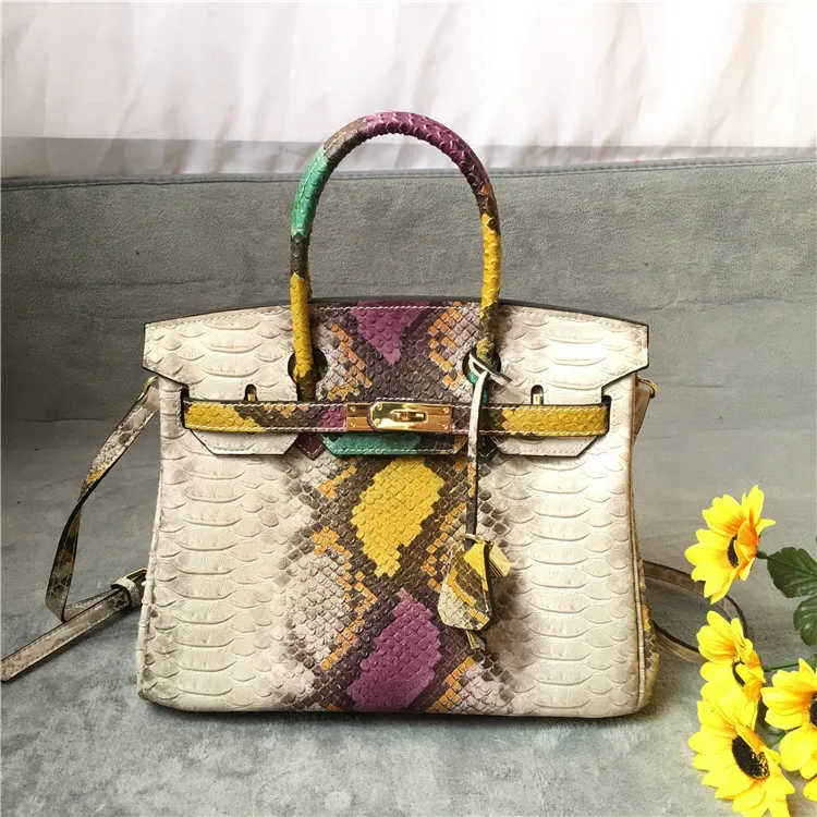 

2020 Popular Money Serpentine Contrast Hand Bill Of Lading Shoulder Diagonal Genuine Leather Female Package Chao