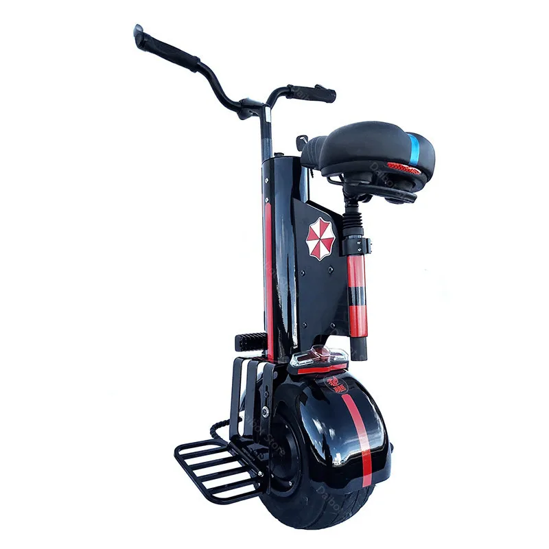 Monociclo elettrico con sedile e maniglia per adulti, scooter autobilancianti, 10 pollici, 1000 W, 60 V, 60 km - immagine 2