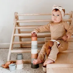Jouets à empiler Montessori pour bébés de 0 à 12 mois, gobelets empilables, jouet de bain pour bébés filles, jouets de bain pour enfants 