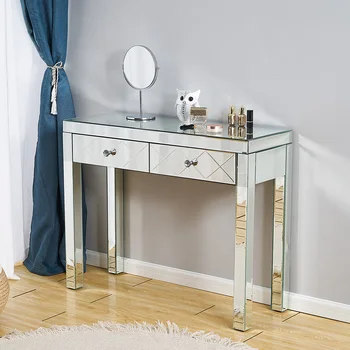 

Panana Mirrored Entryway Console Glass Desk Bedroom Dressing Makeup Table Livingroom Display Stand Toucadores Fast delivery