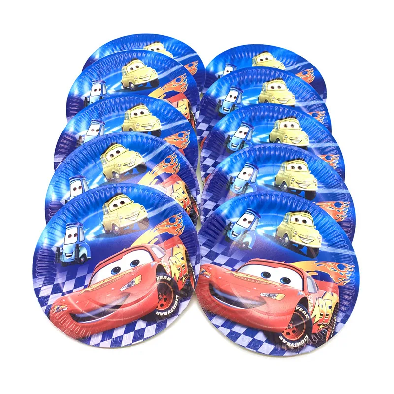 Disney Lightning Mcqueen Автомобильная тематическая вечерние принадлежности Набор бумажная чашка пластина салфетка для детская вечеринка на день рождения для украшения детского душа подходит