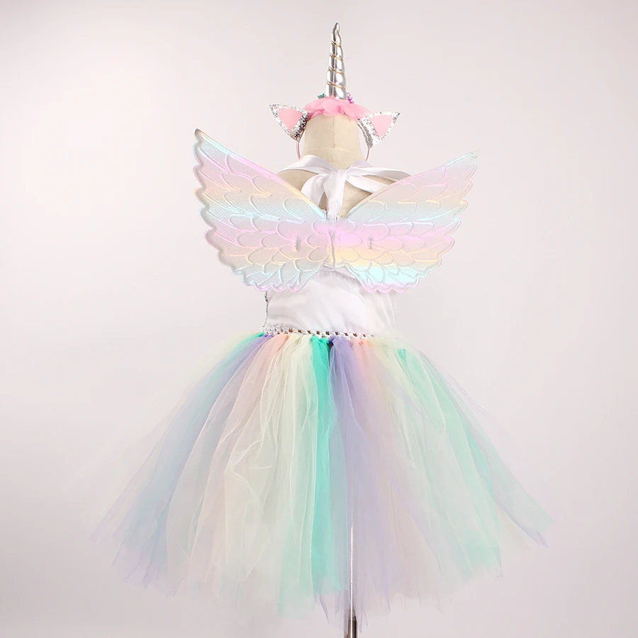 Sequin Unicorn Flower Girls Tutu Dress Pastel Rainbow Pony Dress Kids Halloween Birthday Party Carnival Costume Unicorn Outfit (16)