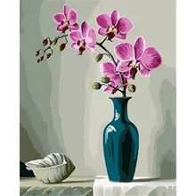 

GATYZTORY Flowers Painting By Numbers For Adults DIY Kits HandPainted On Canvas With Framed Oil Picture Drawing Coloring By Numb